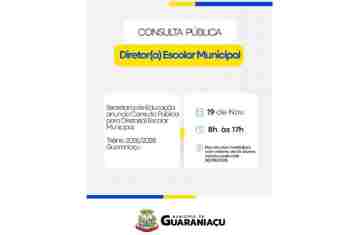 Guaraniaçu - Secretaria de Educação anuncia Consulta Pública para Diretor(a) Escolar Municipal